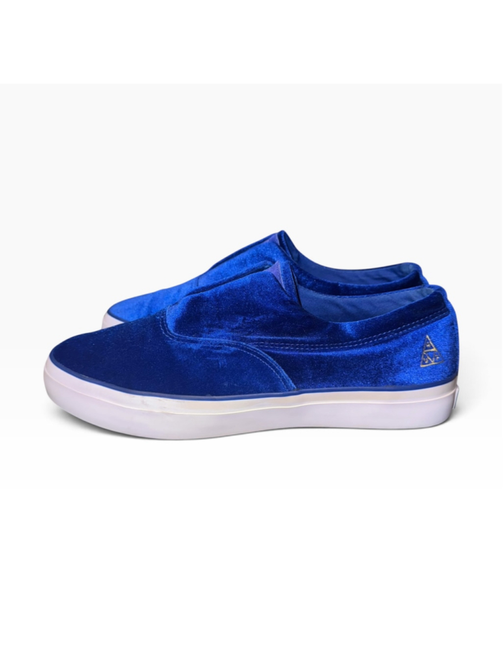 Rare HUF Dylan Rieder Slip-On Sneakers in Blue Velvet Size 9.5